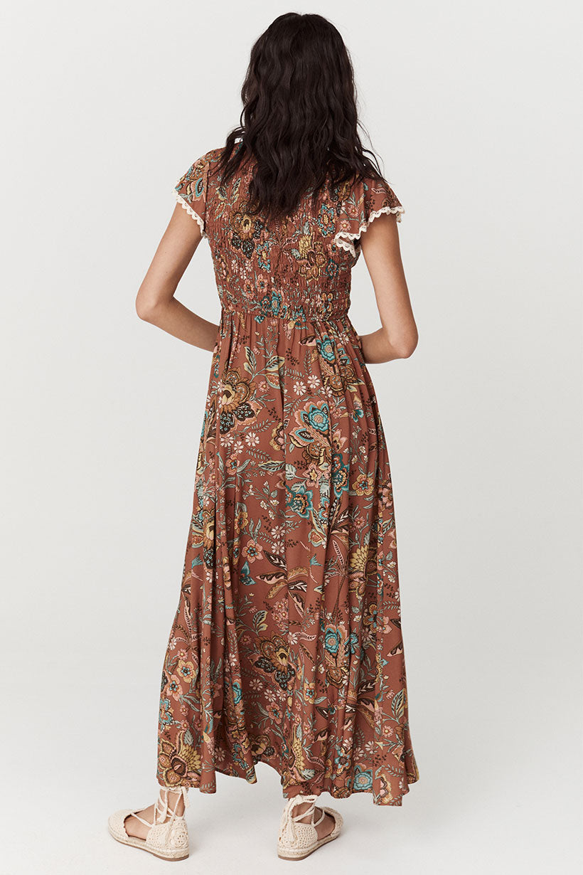 Mojave Lily Shirred Maxi Dress