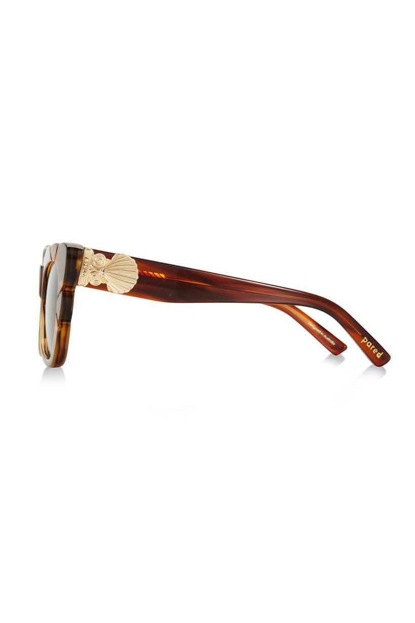 Marilyn Thick Arm with Solid Brown Lens Sunglasses